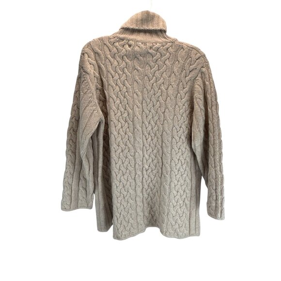 Valerie Stevens Lambswool Cable Knit Turtleneck Sweater Gray Pullover Women's - Picture 4 of 8